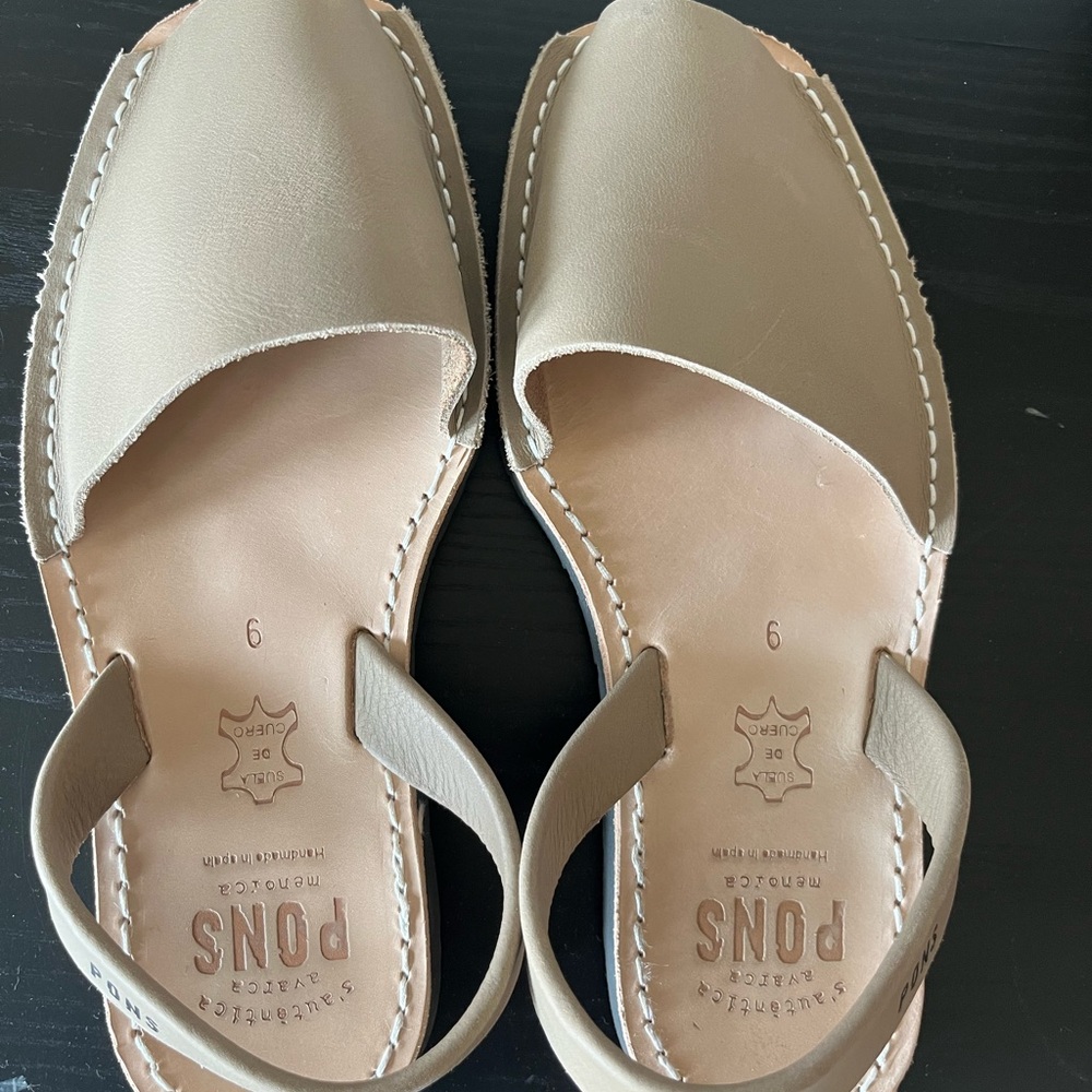 Taupe Leather Avarcas Pons Sandals - Women's
